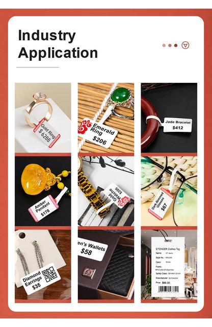 Self-adhesive Jewelry Label for DETONGER P1 Mini Portable Thermal Label Printer Wireless Inkless Logo Sticker Printer