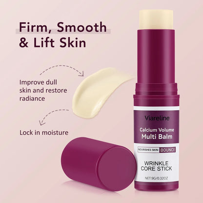 Calcium Volume Multi Balm Korean Skincare Stick,Face & Eye Cream,Collagen Deep Moisturizing Anti-Wrinkle,Suitable for Pre Makeup