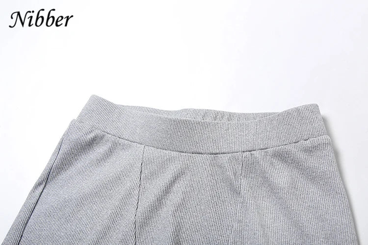 Nibber Ribbed Casual 2 Piece Set Women Tracksuit Sporty Square Collar Tank Tops+Shorts Suit Streetwear Simple Matching Outfits