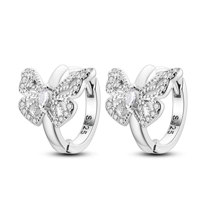 Sterling Silver Hoop Earrings – Zirconium Star Drop Style For Women’s Anniversary Jewelry Gift