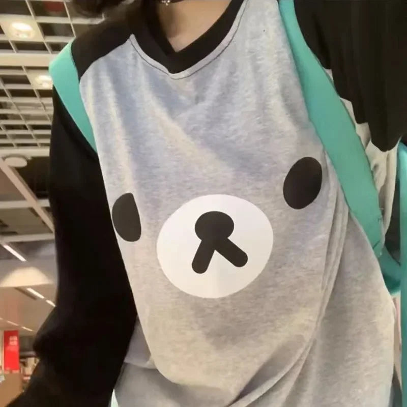 Deeptown Kawaii Anime Women T-shirts Oversize Cute Japanese Harajuku Lolita Style Long Sleeve Tee Preppy Y2k Graphic Top Fashion