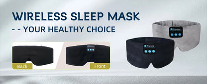 Soft Bluetooth Sleep Mask Wireless Headphones for Sleep Travel Meditation Side Sleeper Blackout Eye Mask Washable Adjustable