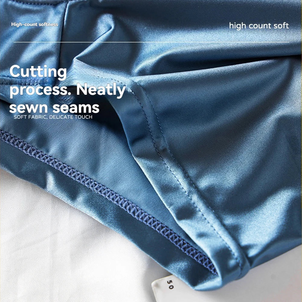 Luxury Ice Silk Boxers - Breathable Satin Mens Underwear 3PCS