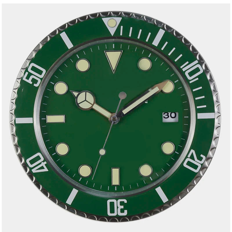 Luxury Metal Wall Clock - Modern 34cm Luminescent Home Decor