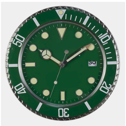 Luxury Metal Wall Clock - Modern 34cm Luminescent Home Decor