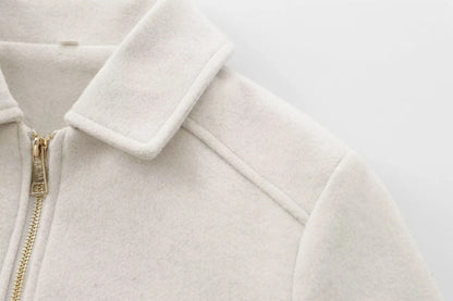 Women's Zipper Jacket - Casual Long Sleeve Coat With Pocket | Lightweight Winter Outerwear