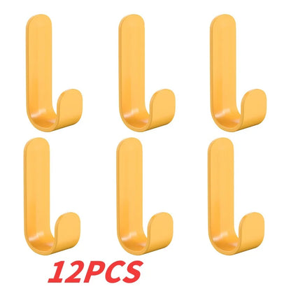 Wall Organizer Hook - 6pcs Multi Hook Hanger for Keys, Towels & Robes | Adhesive, No Punch