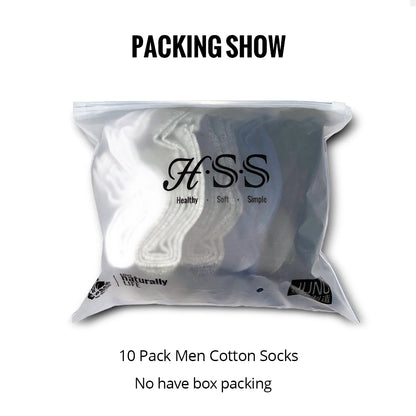 Mens Cotton Crew Socks - 10 Pairs Casual Business Breathable Size 38-45 - ZOOMNSTORE
