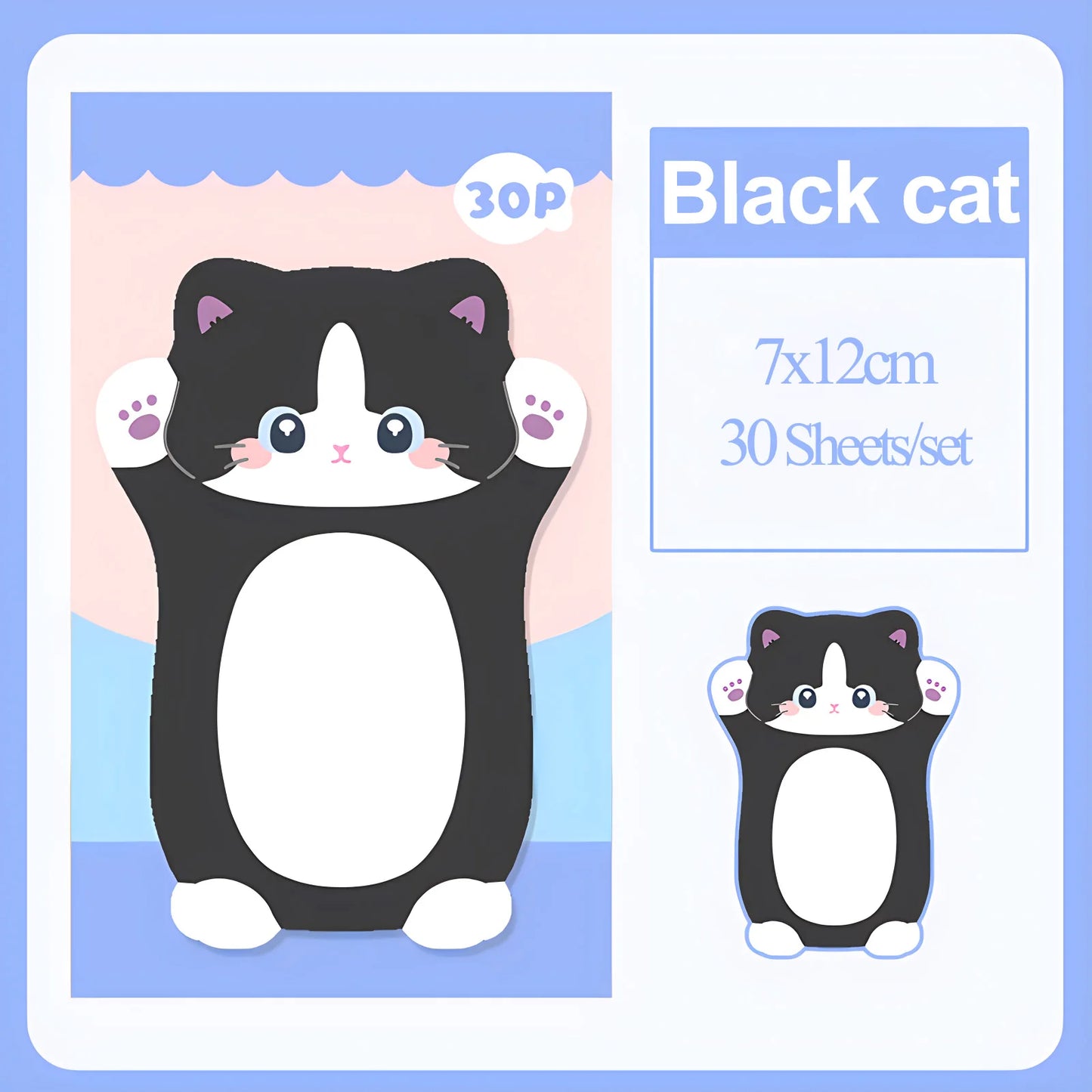 Aesthetic Cat Sticky Notes - Cute Kawaii Memo Pad for Daily Planning