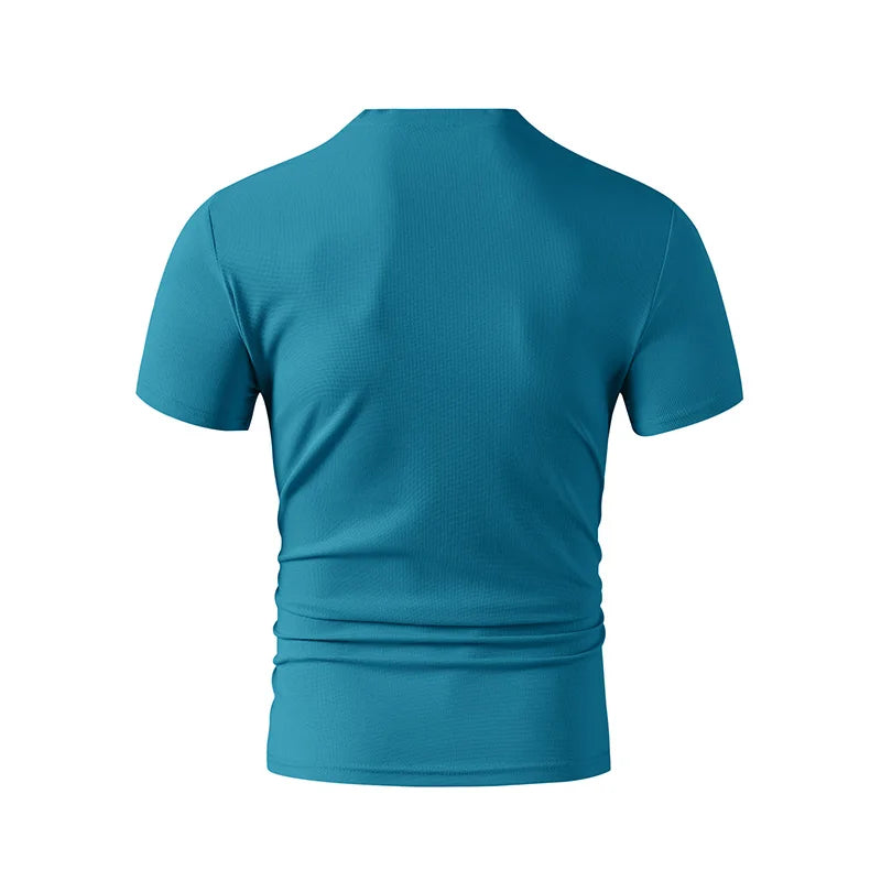 Men's V-Neck T-Shirt - Casual Summer Breathable Short Sleeve Tee, Lightweight Top