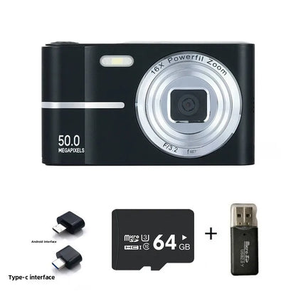 Portable Digital Camera - 44MP Compact Camera with 16x Zoom & 2.4 Inch LCD Screen