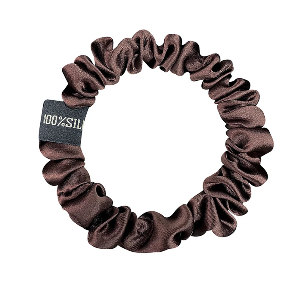 100% Pure Mulberry Silk Scrunchies Hair Bands Ties Gum Elastics Ponytail Holders for Women Girls Hair Accessories 19 Momme 1.5CM