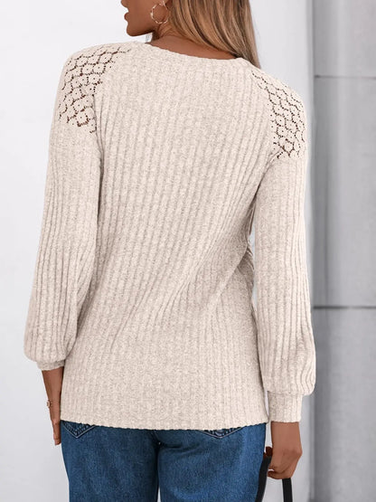 2025 New Autumn Women's Blouses Elegant Fashion Lace Hollow Out Patchwork Button Shirts Loose Casual Long Sleeve Pullover Tops
