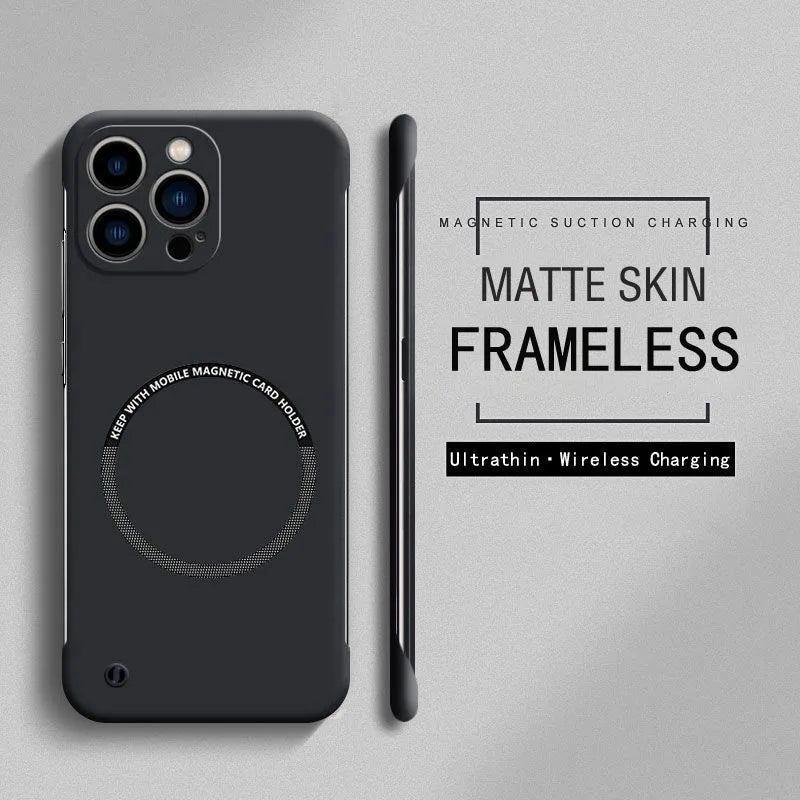 Frameless Magnetic For Magsafe Ultra Slim Case For iPhone 17 Air 16E 16 15 14 13 12 Pro Max Plus Mini Hard PC Matte Back Cover