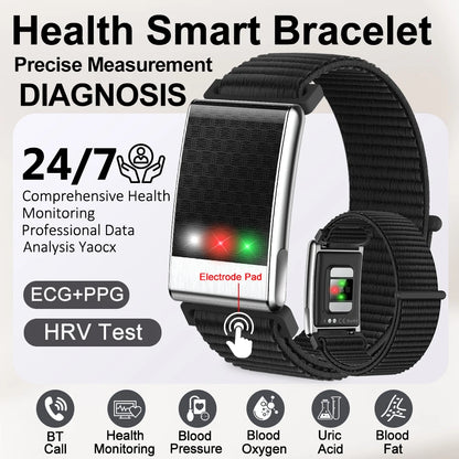 New No Screen Health Bracelet Precise Heart Rate Blood Pressure ECG Monitor Call Reminder Smart Watch Sport Band Fitness Tracker