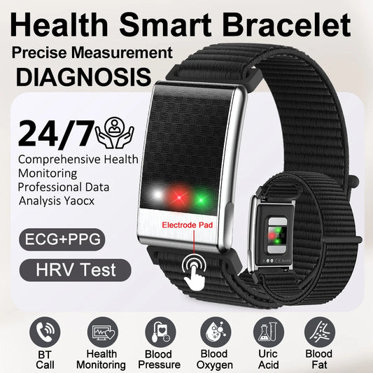New No Screen Health Bracelet Precise Heart Rate Blood Pressure ECG Monitor Call Reminder Smart Watch Sport Band Fitness Tracker