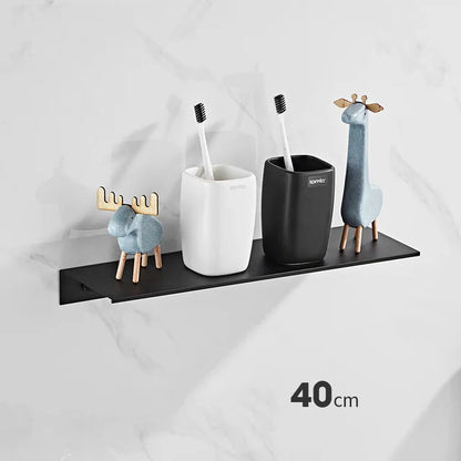 Modern Brushed Gold Bathroom Shelf - 30-50cm Wall Storage Rack