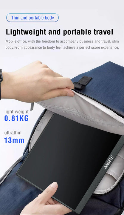 Portable Touch Monitor 16 Inch HDR Display - USB-C, HDMI, Built-In Speakers, Detachable Stand