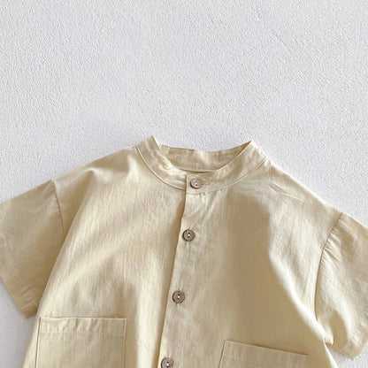 MILANCEL Chidren Clothing Set Casual Boys Suit  Short Sleeve Shirt And Pants 2 PCs Clothes Suit