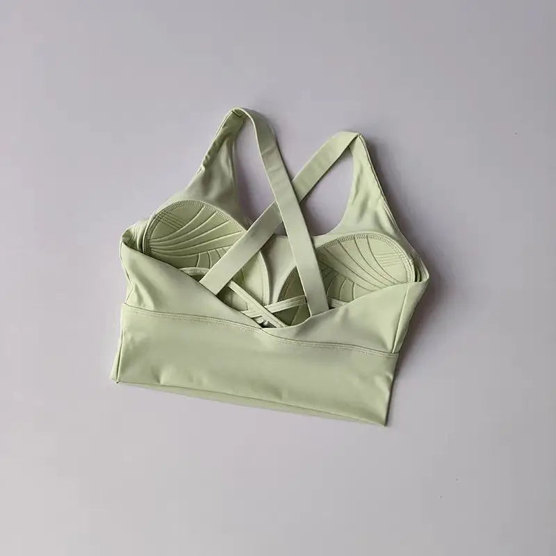 Sports Bra Shockproof - High-Intensity Push-Up Running Gym Bra With Fixed Shoulder Strap