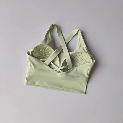 Sports Bra Shockproof - High-Intensity Push-Up Running Gym Bra With Fixed Shoulder Strap