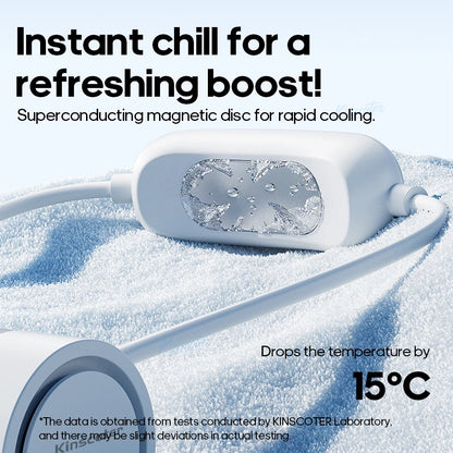 Portable Personal Sports Neck Fan 3-speed Wind with Cold Compress Function 800mAh*2 Mini Cooling Electric Fan for Outdoor Travel