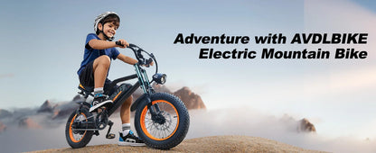 VDL Mountain Electric Bike , 16" Fat Tire Ebike, Wider Seat 250W Peak Motor, Removable Battery, Front Fork Suspension