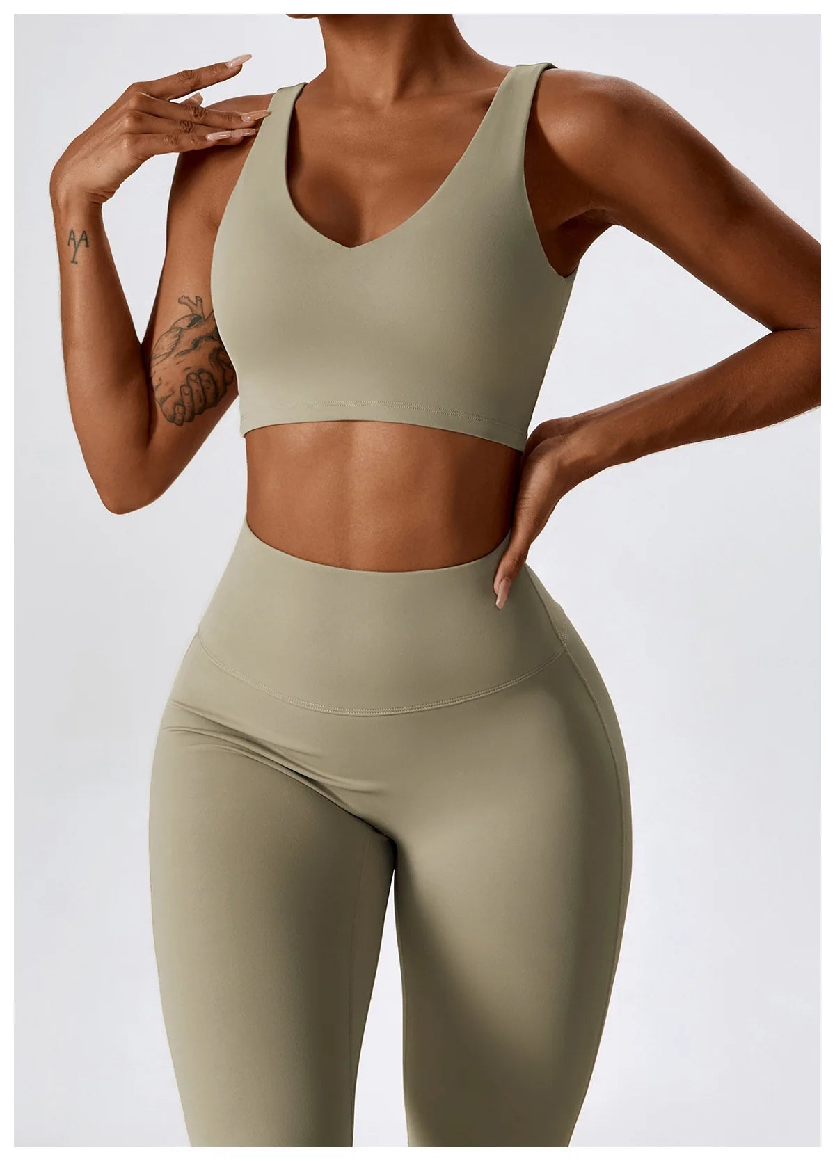 Women Yoga Set – Seamless Sportswear Gym Legging & Fitness Bra Crop Top
