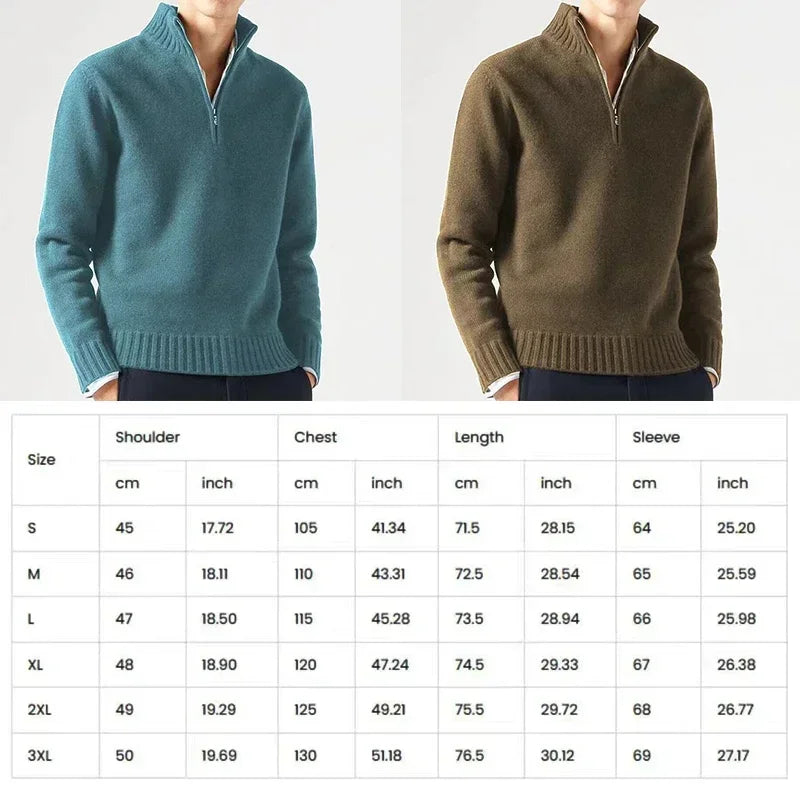 Mens Winter Casual Daily Warm Coats Turtlenecks Half Zipper Sweaters Knitwear Spring Pullovers Solid Long Sleeved Tops for Male