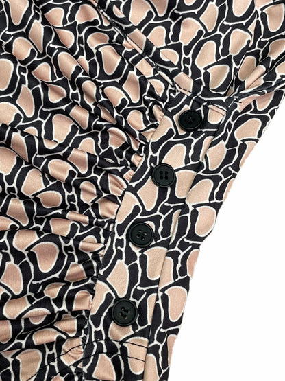Sleeveless Bodycon Dress - Floral Print V Neck Mini Summer Dress With Ruffled Hem