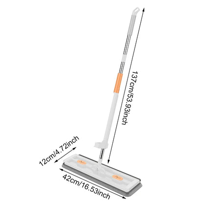 360 Rotating Microfiber Flat Mop - Self-Contained Lazy Floor Cleaner