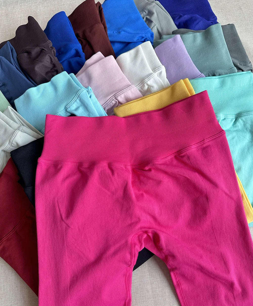 Seamless Sporty Leggings High Elastic Yoga Leggings Fitness Pants Butt Lifting Tights Tummy Control Squat Proof Workout Tights