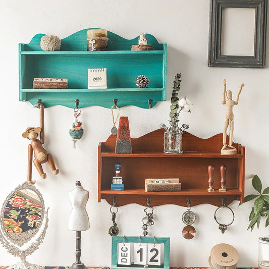 Wooden wall mounted envelope holder, bedroom, study room, key hook, solid wood wall, miscellaneous sorting and storage rack