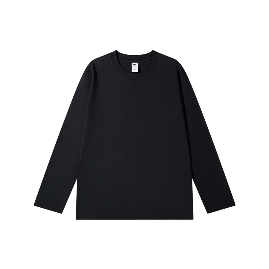 WAVLATII New Women Long Sleeve T shirts Female Blue 230 GSM Casual Oversized Tess Lady Solid Basic White Black Tops WLT2470