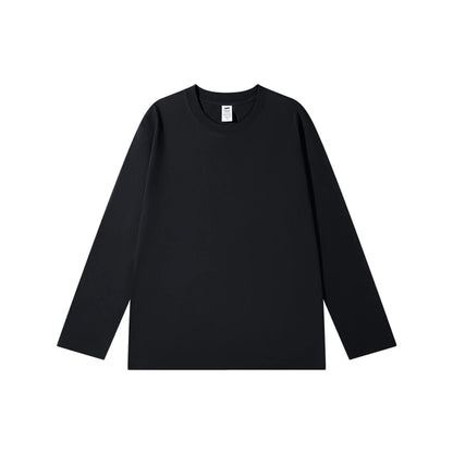 WAVLATII New Women Long Sleeve T shirts Female Blue 230 GSM Casual Oversized Tess Lady Solid Basic White Black Tops WLT2470