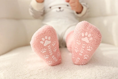 Kids Socks Thick Cold Winter Socks Super Warm Baby Snow Socks Christmas Gifts Coral Fleece Silicone Non-slip Floor Socks