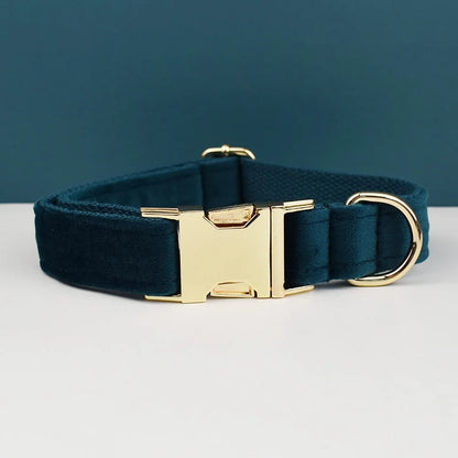 Velvet adjustable dog CollarLeash，Gold dog Collar and leash set，Dog Collar Leash and harness set strong large dog