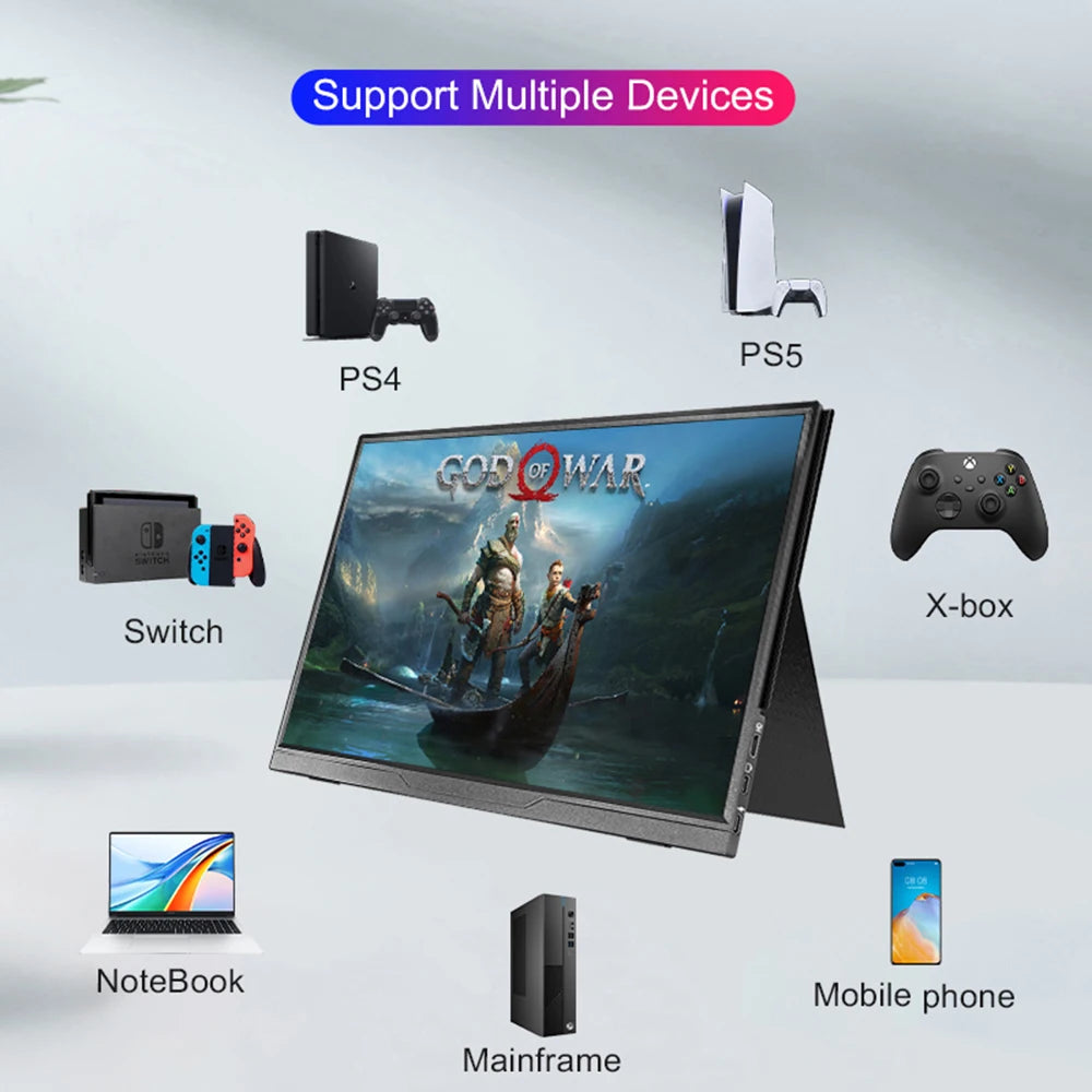 14 Inch Portable Monitor - 1080P IPS Display, USB-C Gaming Monitor | Lightweight Slim Screen