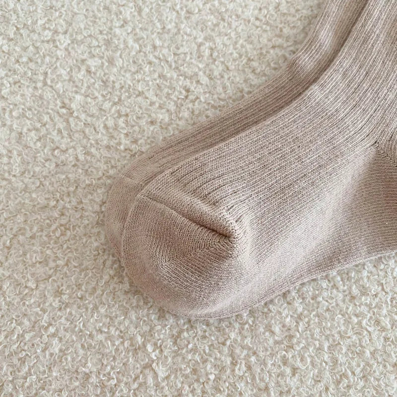 1 Pairs Cotton Kids Socks Korean Retro Style Bear Embroidery Girls Boy Toddler Knitted Socks Warmth Tube Socks For 1-9 Year