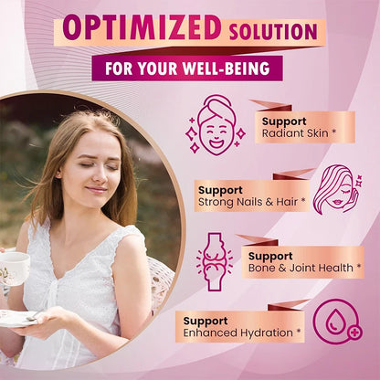 High Strength Collagen Complex, with Biotin, Hyaluronic Acid, Antioxidant, for Firm Skin, Strong Joints, Bone, Hair and Nails
