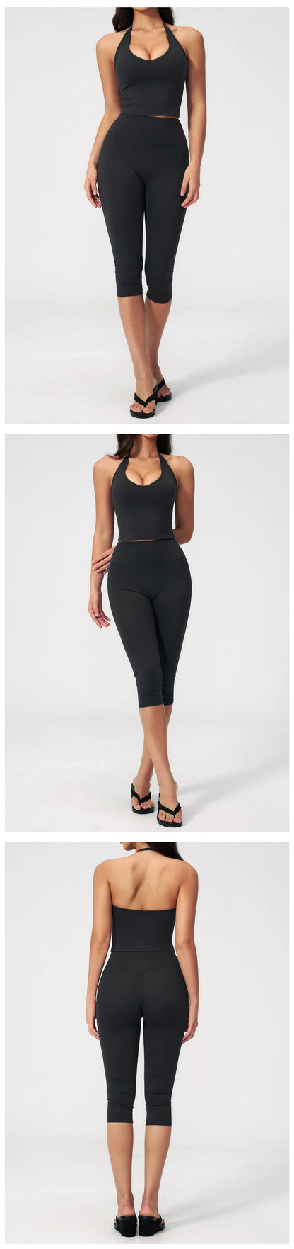 Women's Fitness Set Gym Tracksuit Breathable Sports Bra Flared Trousers Suit Workout Clothing Sportswear Female Athletic Wear