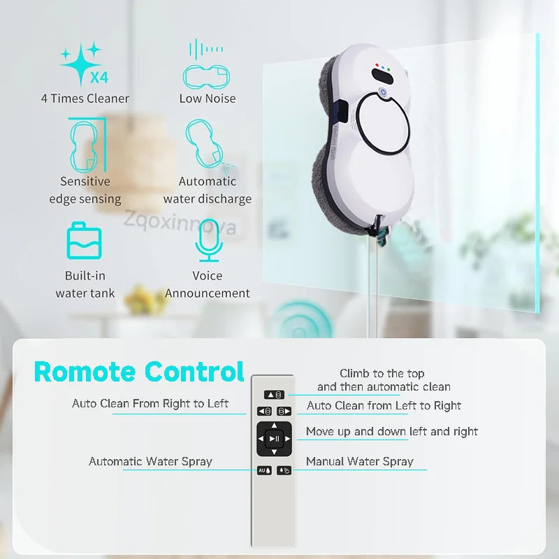 Smart Window Cleaning Robot - Automatic Glass Washer  Vacuum