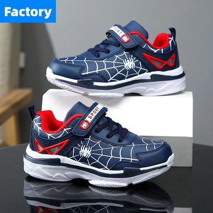 Brand Kids Cartoon Spider Sneakers Boys Comfortable Sports Shoes Outdoor Non-slip Tennis Shoes Lightweight Casual Running Shoes
