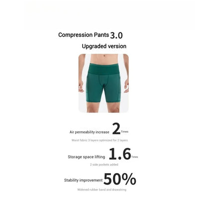 Summer New  Men's 3.0 Multipocket Compression Shorts Quick Dry Marathon Running Jogging Cycling Fitness Exercise Tight Shorts