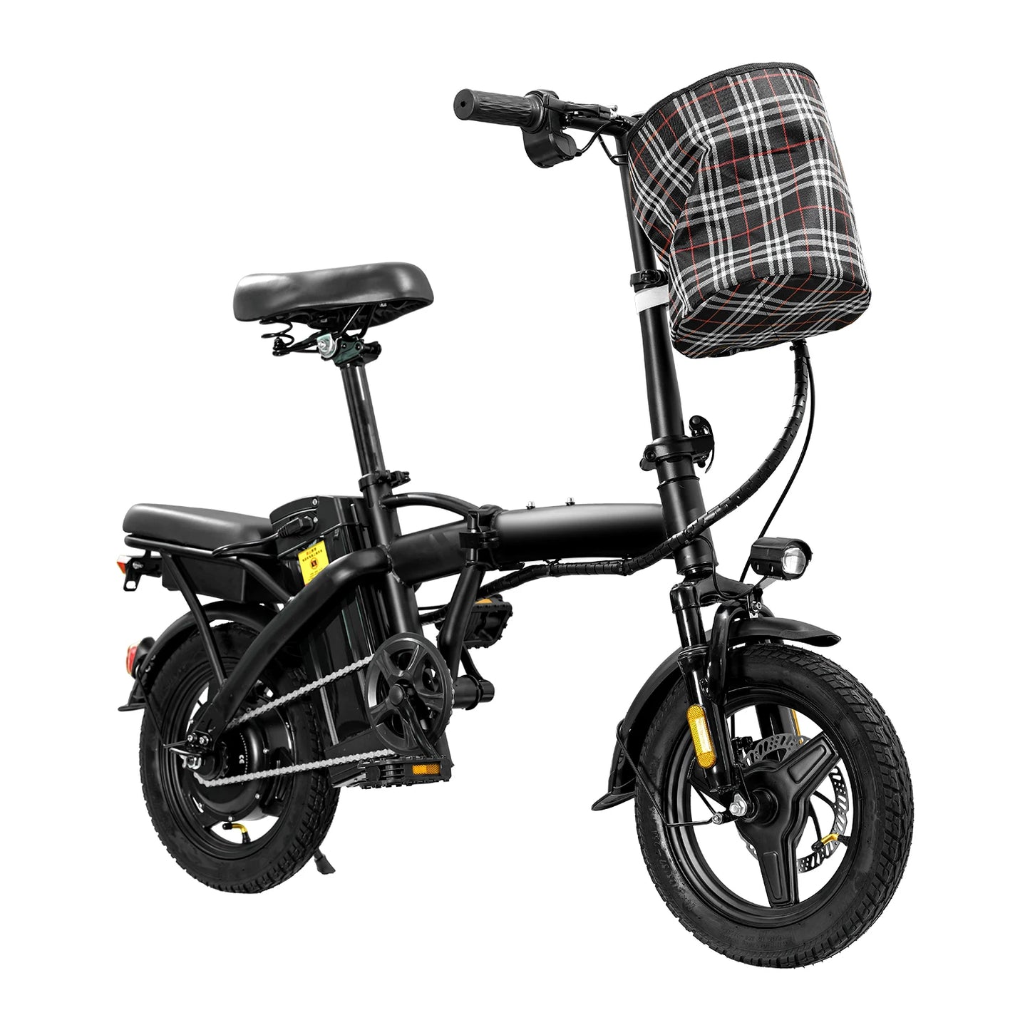 T5 Lightweight Folding Electric Bike for Adults 48V 750W Peak Power 20MPH 18-22 Miles Range 14Inch Disc Brake Commuter E-bike