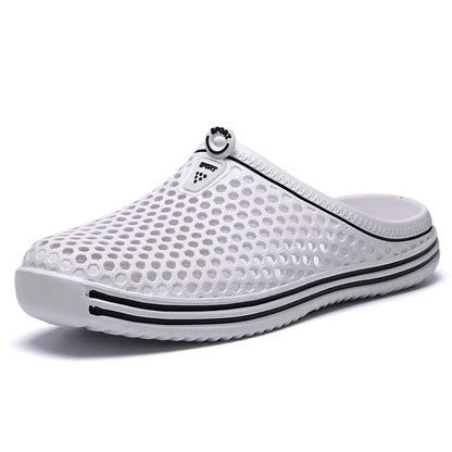 Summer Couple Breathable Half Slippers Men Outdoor Baotou Hole Sandals Beach Flip-flops Men's Casual Flip-flops Platform Sandals