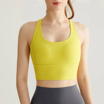 Seamless Sports Bra - Breathable Push Up Running Fitness Crop Top With Rear Buckle