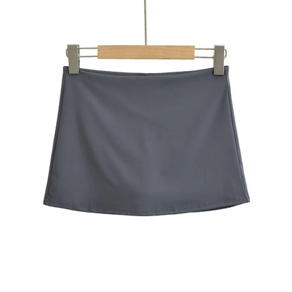 Women Low Rise Mini Skirt With Take The Short Cut Detail Slim Fit Mini Skort