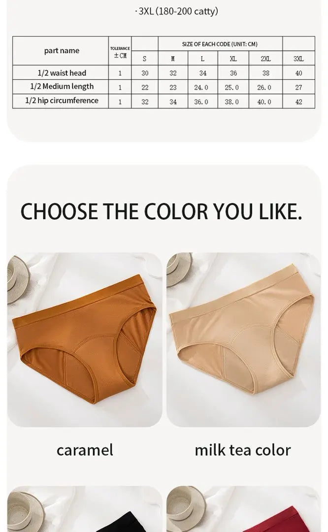 1/4PCS Women Period Panties Heavy Flow Leakproof Underwear Cotton Postpartum Menstrual Physiological Panty Teens Briefs S-3XL