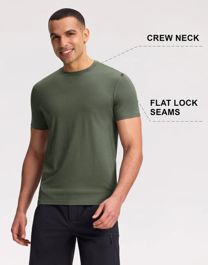 Pioneer Camp Men's T-Shirt Bamboo Viscose Ultra Soft Plain Male Shirts Cooling Crew Neck Casual Basic Tee Shirt Undershirt